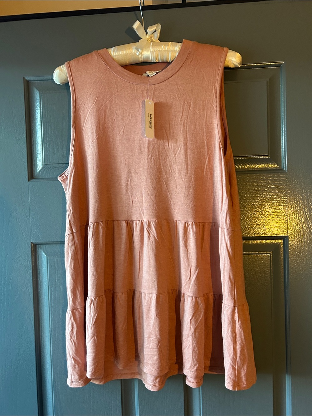 C Sleeveless Tiered Tunic Top - Rose